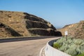 The steep grade of US-95 highway in Owyhee County Idaho through the canyon and mountains