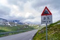 Steep hill warning sign Royalty Free Stock Photo