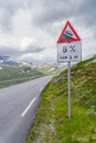 Steep hill warning sign Royalty Free Stock Photo