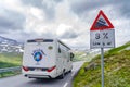 Steep hill warning sign Royalty Free Stock Photo