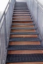 Steep metal stairs going up