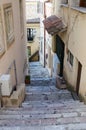 Steep narrow street of the Sicilian town Royalty Free Stock Photo