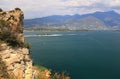 Steep rocks in Solarolo on Lake Garda. Brescia, Italy, Europe.