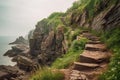 steep rocky pathway leading to a cliff edge