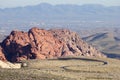 Red Rock Canyon rising in Nevada, USA, with scenic loop drive ro Royalty Free Stock Photo