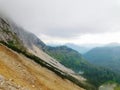 Steep slopes of mountains in austrian alpes