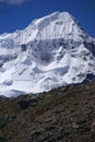 Steep snow faces on Andes mountain