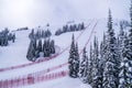 Steep Speed skiing slope at Velocity Challenge and FIS Speed Ski World Cup Race at Sun Peaks Ski Resort Royalty Free Stock Photo