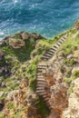 Steep stairs cliffs at Cape Kaliakra on the Black Sea coast