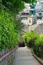 Steep stairway down in Salzburg