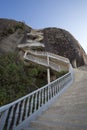 Steep steps rising up Guatape Rock, the Piedra el Penol, Colombi