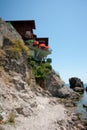 Steep stone beach of Sozopol, Bulgaria Royalty Free Stock Photo