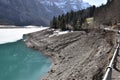 Steep Stone Shore And Reflection Of Snowy Panorama Of Alps In KlÃÂ¶ntalersee Lake
