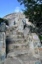 Steep Stone Steps at the Casibari Rock Formation on Aruba Royalty Free Stock Photo