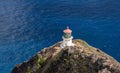 Steep trail to the lighthouse on Makapuu point on Oahu, Hawaii Royalty Free Stock Photo