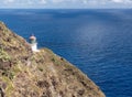 Steep trail to the lighthouse on Makapuu point on Oahu, Hawaii Royalty Free Stock Photo