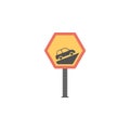 Steep upwards colored icon. Element of road signs and junctions icon for mobile concept and web apps. Colored Steep upwards can be Royalty Free Stock Photo