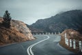 Winding Road through Mountains in Queenstown, Tasmania Royalty Free Stock Photo