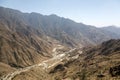 Steep, winding road to the high plateau of Abha in the southeast of Saudi Arabia