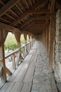 Steep wooden galleries of the old Kamenets-Podolsk fortress Royalty Free Stock Photo