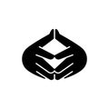 Steeple hand gesture black glyph icon