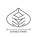 Steeple hand gesture linear icon