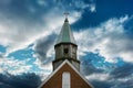 steeple tower weather church cross dusk worship house christian heaven spiritual god pray prayer pinnacle Royalty Free Stock Photo