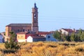 Steepled church surrounded by houses Royalty Free Stock Photo