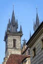 Steeples and spires of church of Mother of God before Tyn in Pra