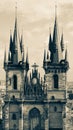 Steeples of Tyn Church in Prague