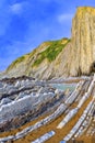 Steeply-tilted Layers of Flysch, Basque Coast UNESCO Global Geopark, Spain