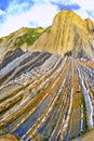 Steeply-tilted Layers of Flysch, Basque Coast UNESCO Global Geopark, Spain