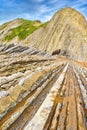 Steeply-tilted Layers of Flysch, Basque Coast UNESCO Global Geopark, Spain