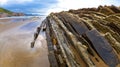 Steeply-tilted Layers of Flysch, GuipÃºzcoa, Spain