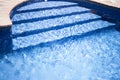 Steeps in the pool of purified water Royalty Free Stock Photo