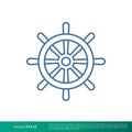 Steer of Ship, Nautical Icon Vector Logo Template Illustration Design. Vector EPS 10 Royalty Free Stock Photo