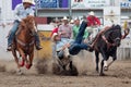 Steer Wrestling - PRCA Sisters, Oregon Rodeo 2011 Royalty Free Stock Photo