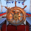 Steering boat wheel Royalty Free Stock Photo