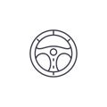 Steering car wheel linear icon concept. Steering car wheel line vector sign, symbol, illustration. Royalty Free Stock Photo