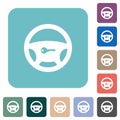 Steering lock rounded square flat icons