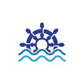 Steering ship vector icon