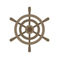 Steering ship wheel icon flat isolated vector Royalty Free Stock Photo