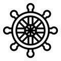 Steering ship wheel icon, outline style