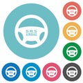 Steering wheel airbag flat round icons