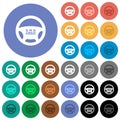 Steering wheel airbag round flat multi colored icons