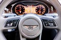 Steering wheel of Bentley vehicle