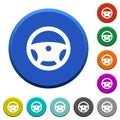 Steering wheel beveled buttons Royalty Free Stock Photo