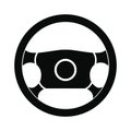 Steering wheel black simple icon Royalty Free Stock Photo