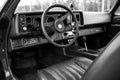 steering wheel, dashboard of an old powerful classic American car