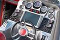 Steering wheel and dashboard speed boat Royalty Free Stock Photo